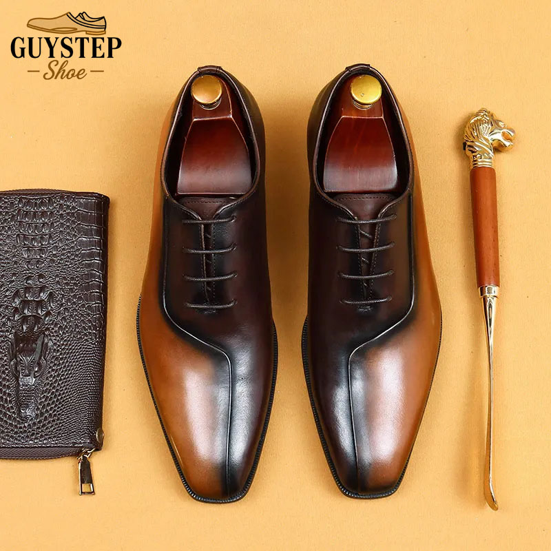 Classic color matching fashionable men's Oxford shoes
