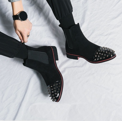 Men's Rivet-Decorated Chelsea Boots