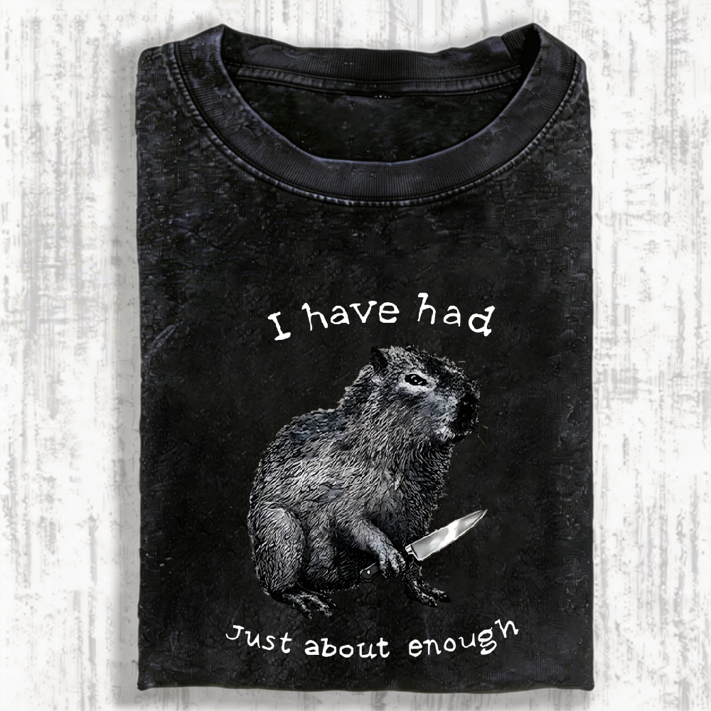 Capybara With A Knife Vintage Washed T-shirt