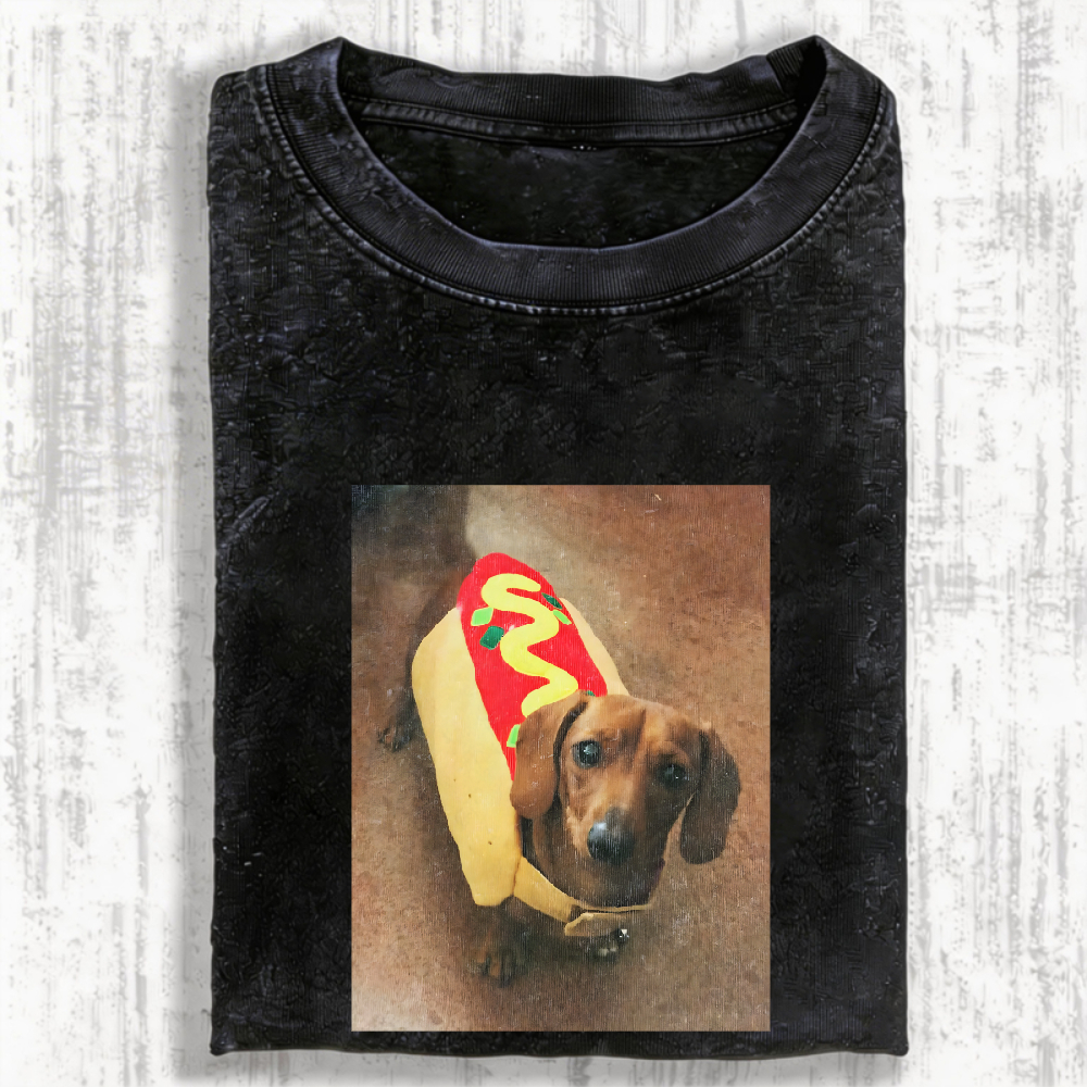 Cute And Funny Dachshund Vintage Washed T-shirt
