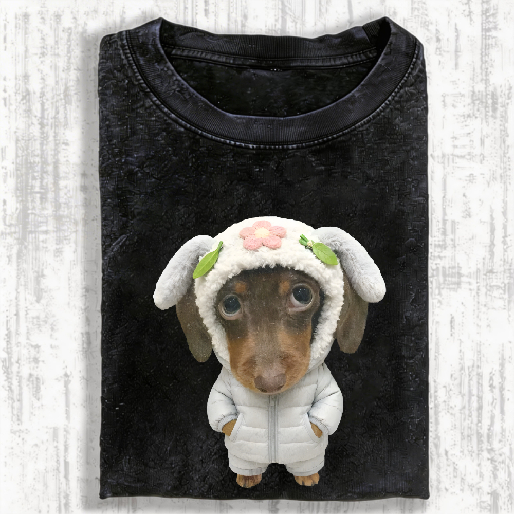 Funny Dog Meme Vintage Washed T-shirt