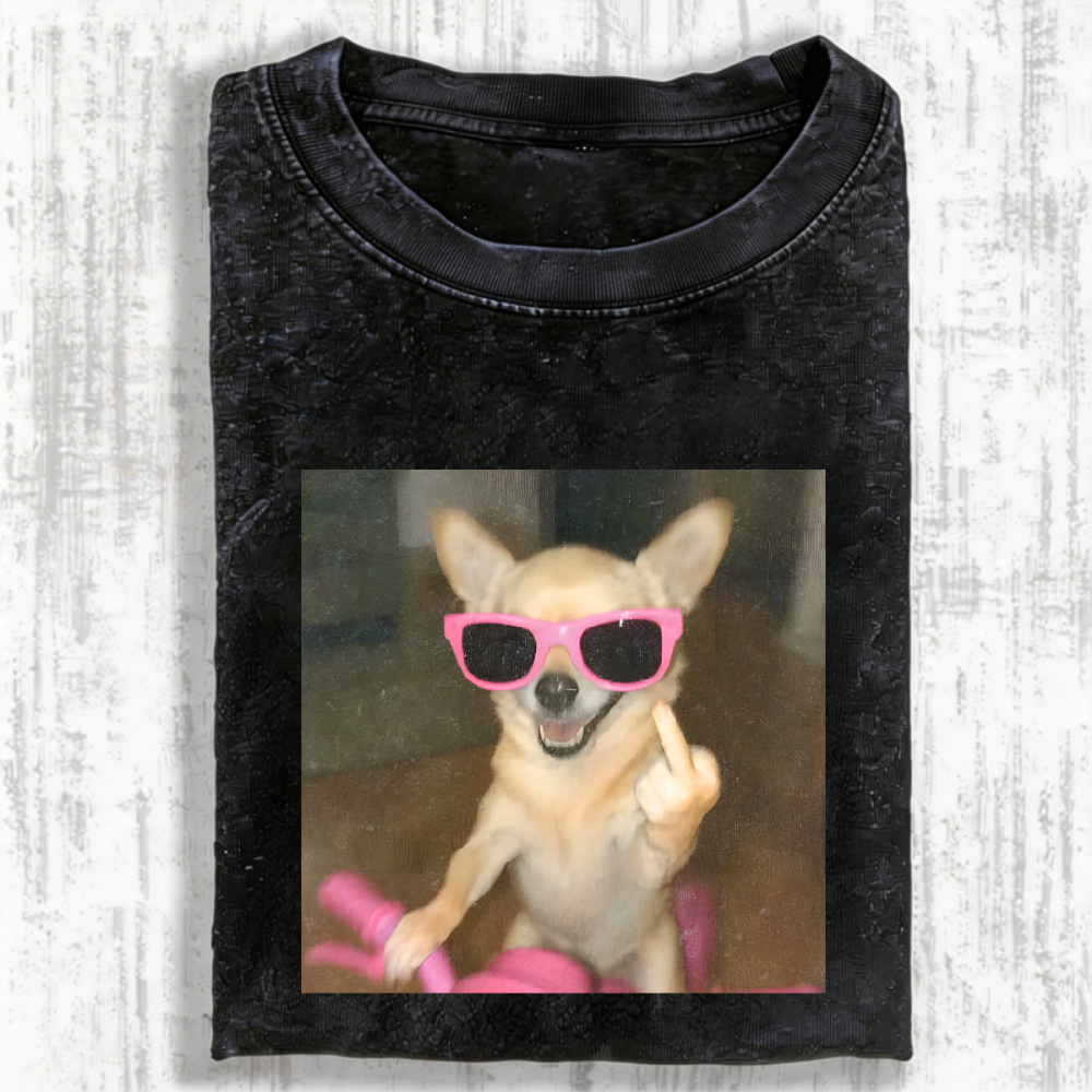 Funny Dog Vintage Washed T-shirt