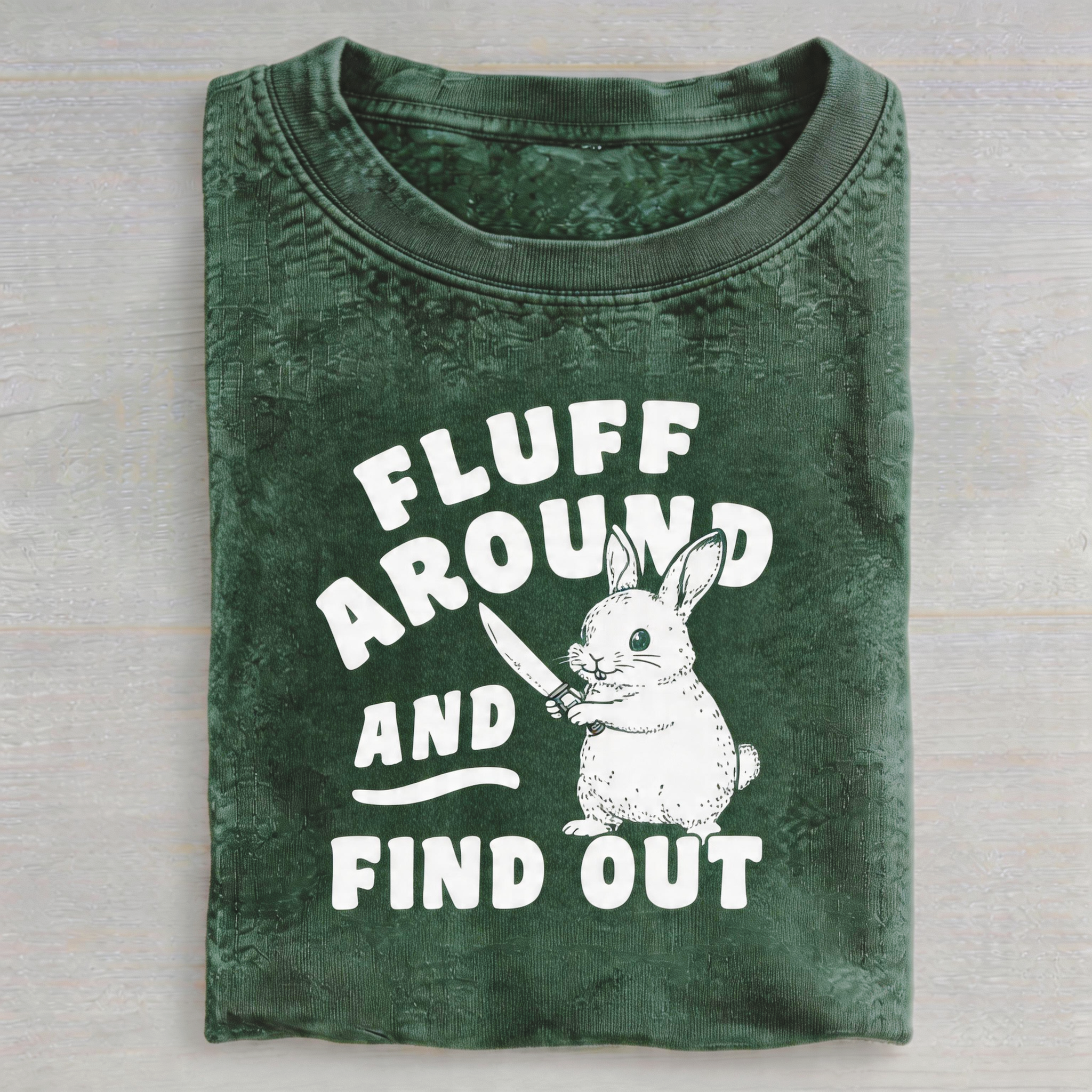 Fluff Around And Find Out Rabbit Vintage Washed T-shirt
