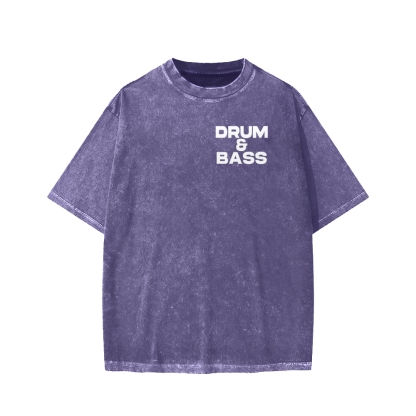 Drum & Bass Front And Back Printing  Washed T-shirt