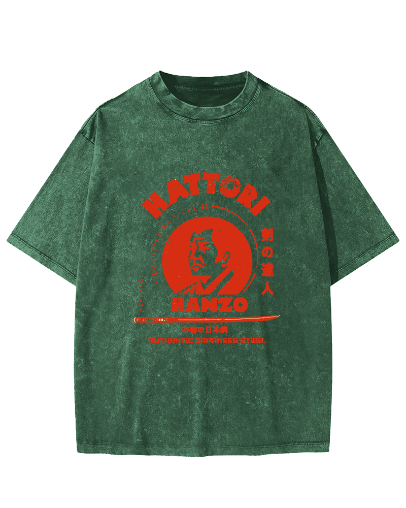 Hattori Hanzo Vintage Washed T-shirt-Zazasy