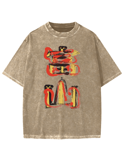 Toyama City Japanese Artistic Kanji Vintage Washed T-shirt