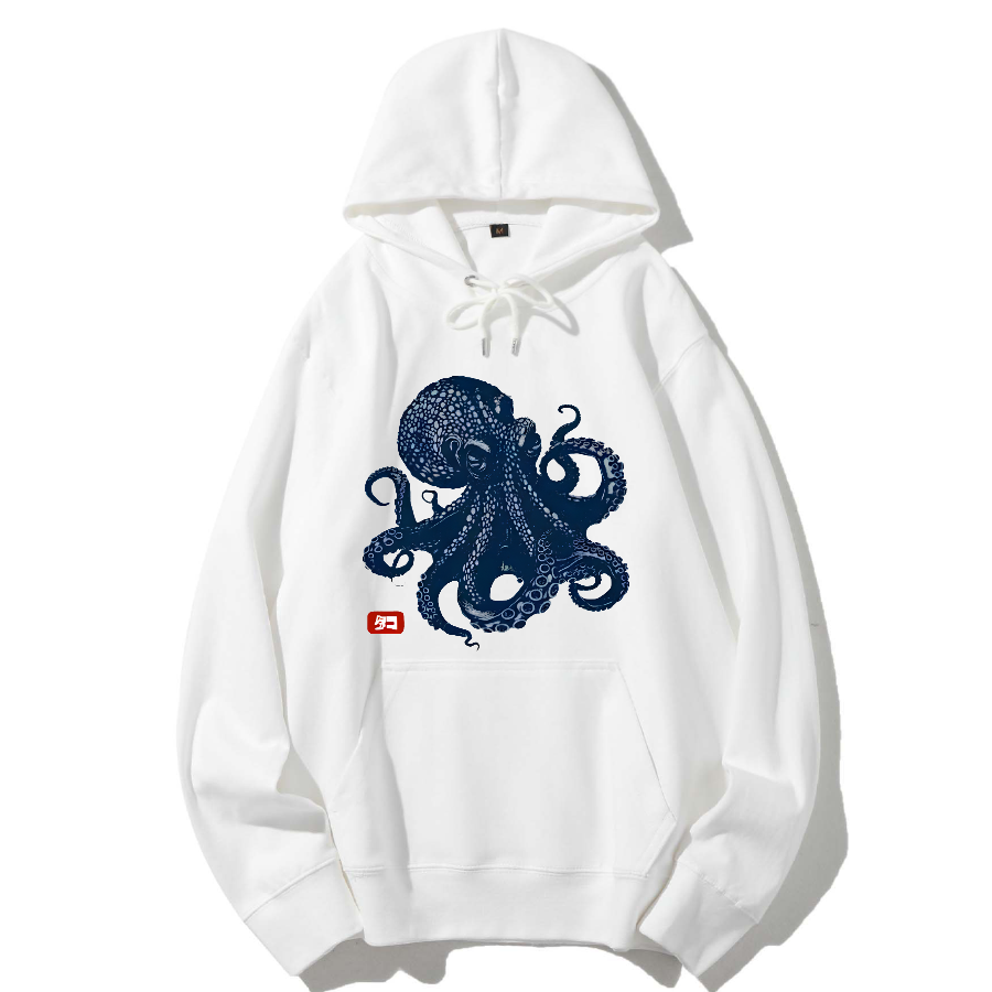 Japanese Octopus Cotton Hoodie