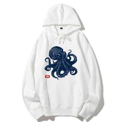 Japanese Octopus Cotton Hoodie
