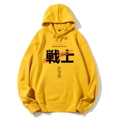 Warrior Japanese Hanzi Cotton Hoodie