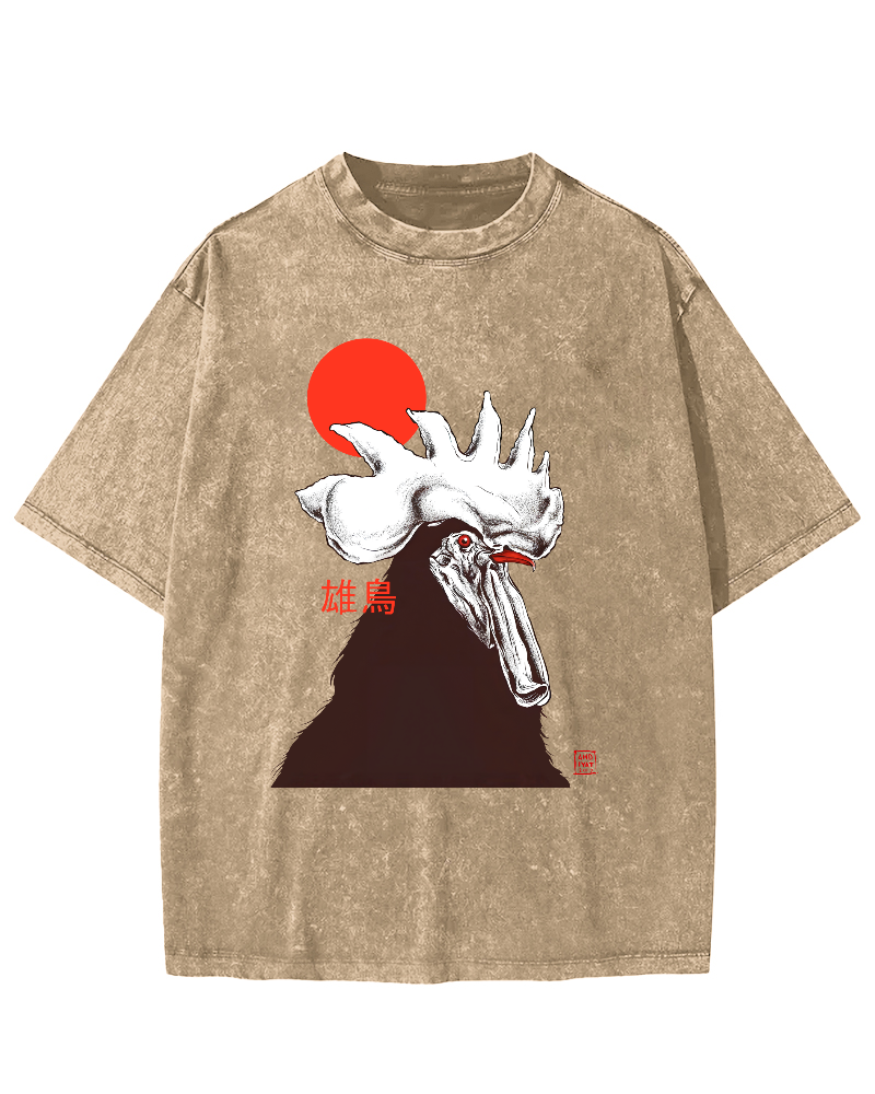 Japanese Strong Chicken Vintage Distressed T-shirt