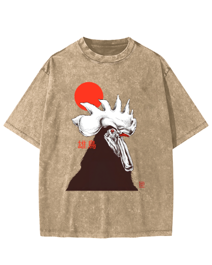 Japanese Strong Chicken Vintage Distressed T-shirt