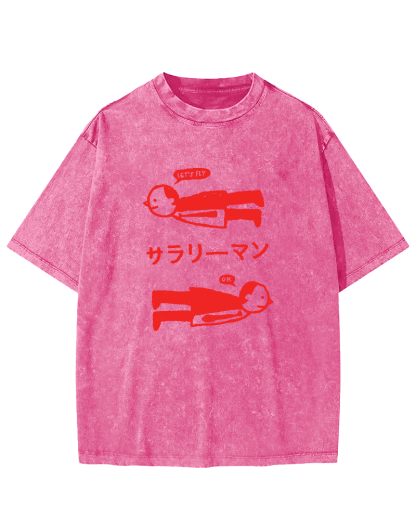 Let's Fly office workers Vintage Washed T-shirt