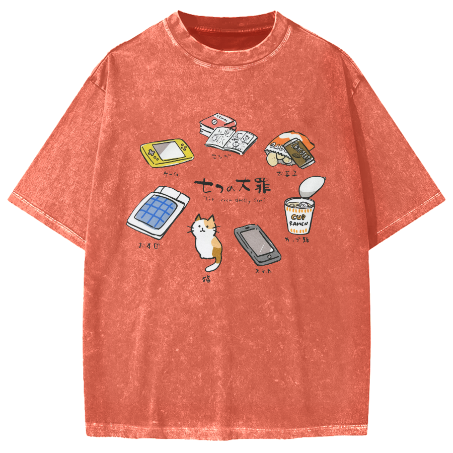 The Seven Deadly Sins Japanese Vintage Washed T-shirt