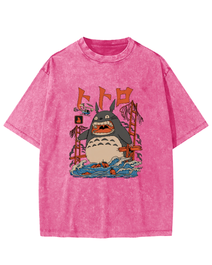 Cute Cartoon Japanese Style Vintage Distressed T-shirt-Zazasy