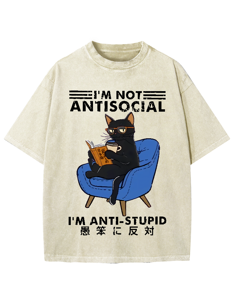 I'm Not Antisocial Vintage Washed T-shirt