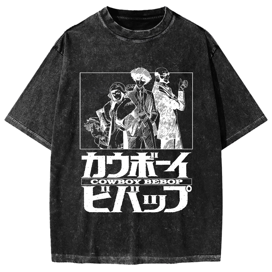 Cowboy Bebop Japanese Anime Vintage Washed T-shirt