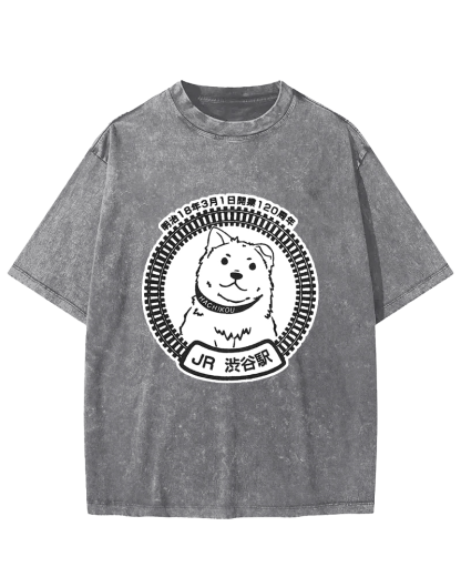 Shibuya Station-Hachikou Vintage Washed T-shirt