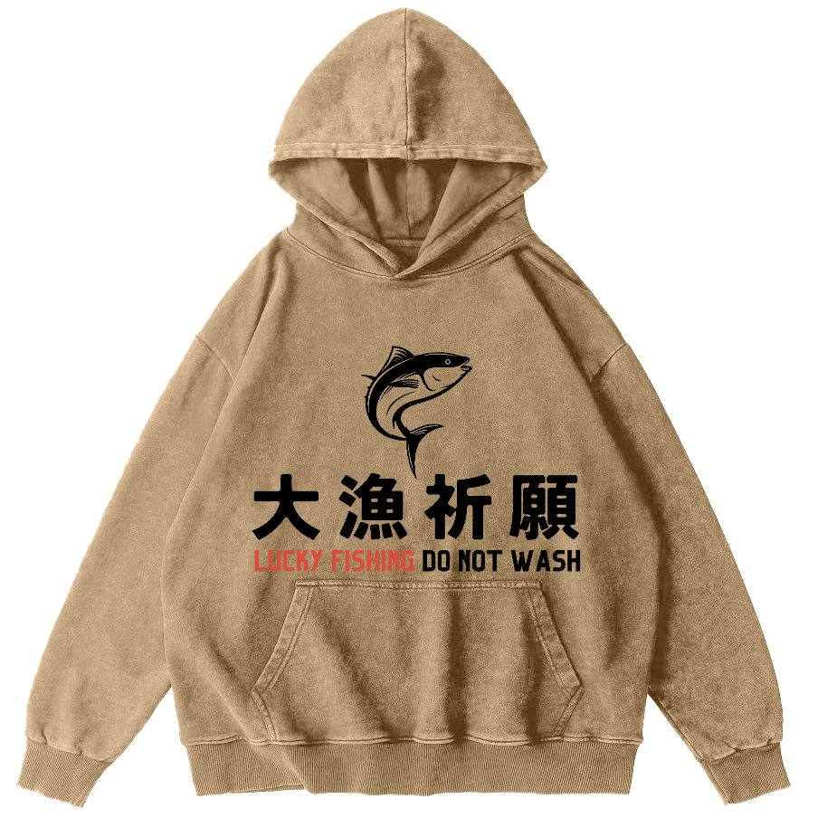 LUCKY FING DO NOT WASH  Vintage Distressed Hoodie-Zazasy