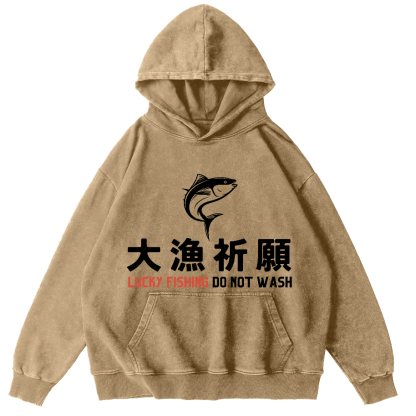 LUCKY FING DO NOT WASH  Vintage Distressed Hoodie-Zazasy