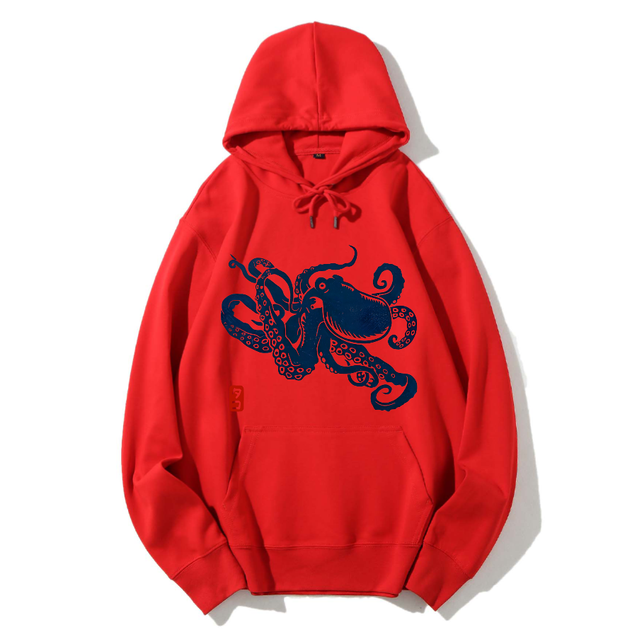Japanese Octopus Cotton Hoodie