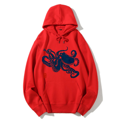 Japanese Octopus Cotton Hoodie