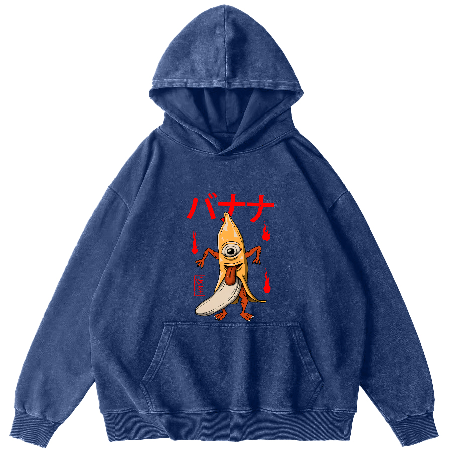 Banana Monster Japanese Vintage Distressed Hoodie-Zazasy