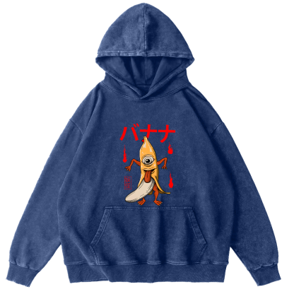 Banana Monster Japanese Vintage Distressed Hoodie-Zazasy