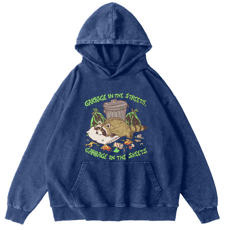 Eating And Sleeping Rccoons Vintage Distressed Hoodie-Zazasy