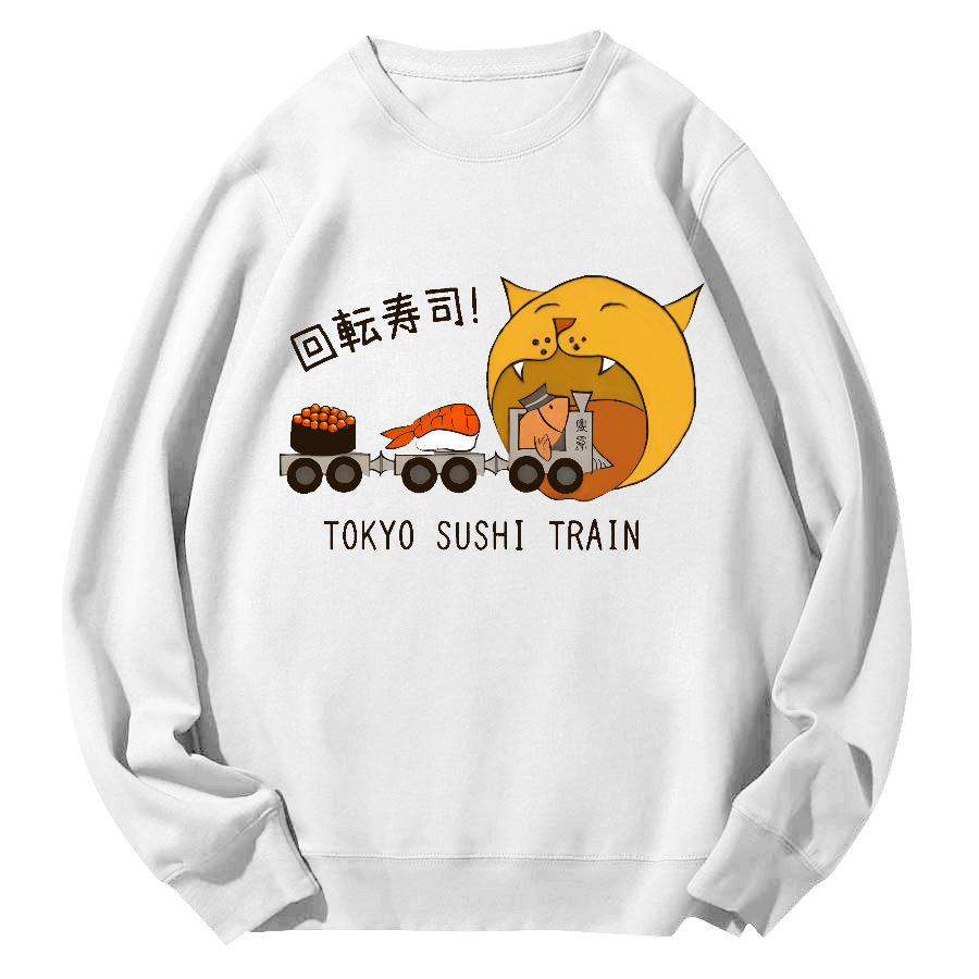 Tokyo Sushi Round Neck Sweatshirt-Zazasy