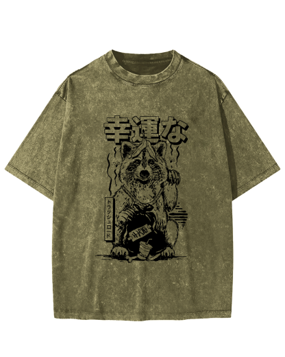 Lucky Japanese Vintage Distressed T-shirt-Zazasy
