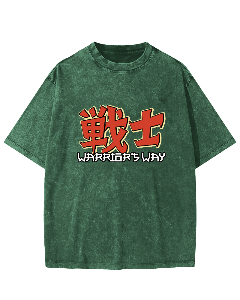 Japanese Warrior Font Vintage Distressed T-shirt-Zazasy