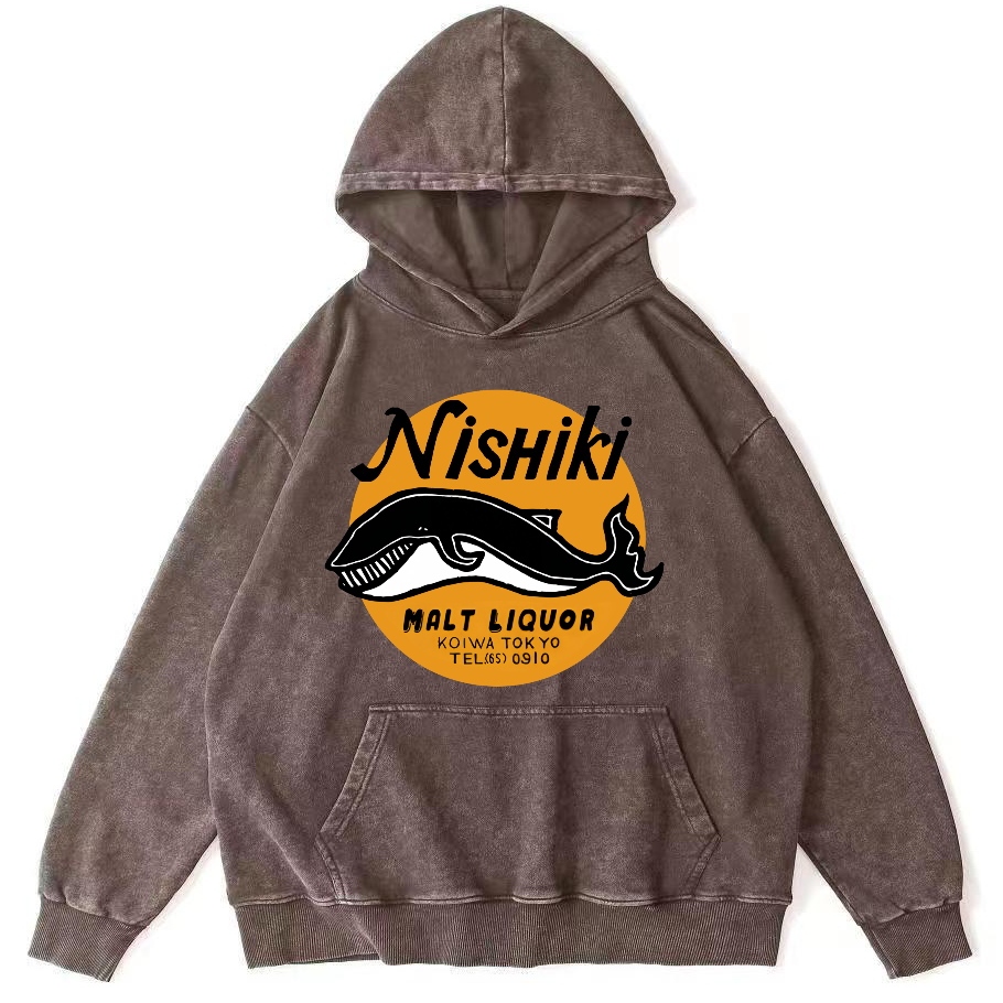 Ximu Whale Vintage Distressed Hoodie-Zazasy