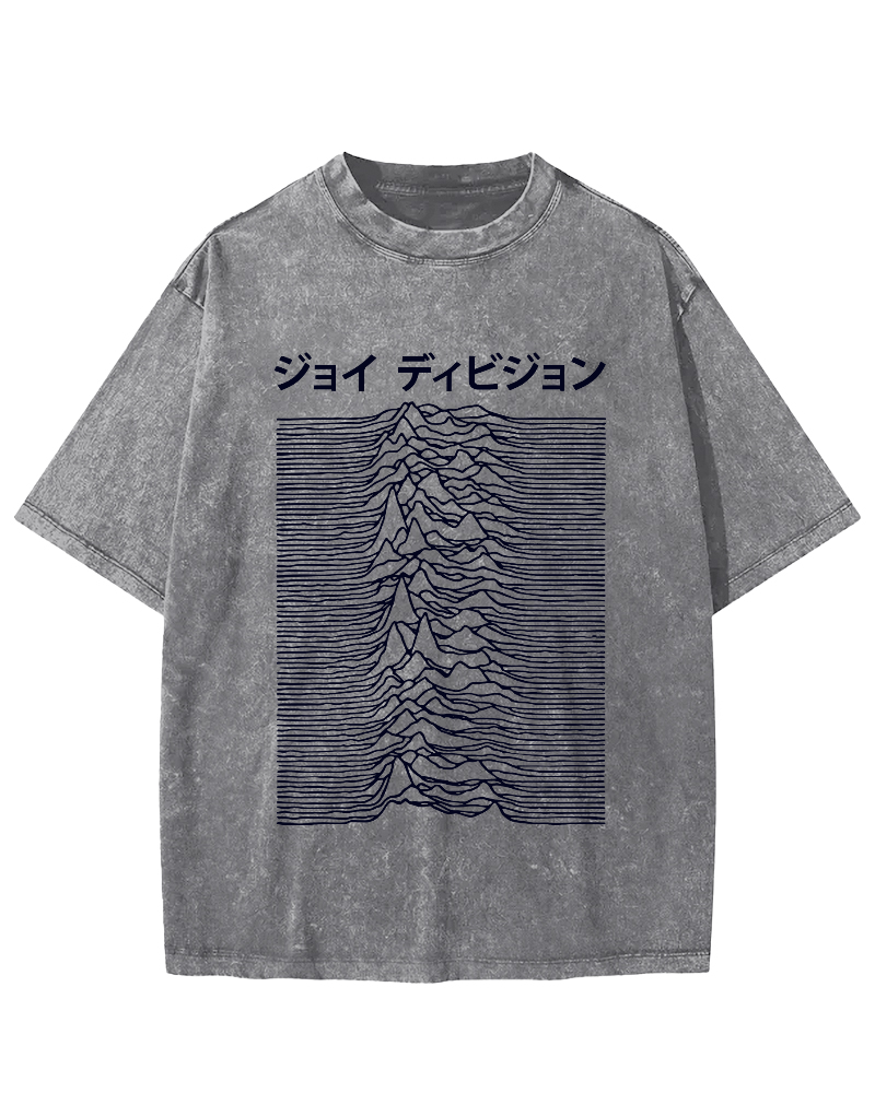 Japanese Aesthetic Art Vintage Washed T-shirt-Zazasy