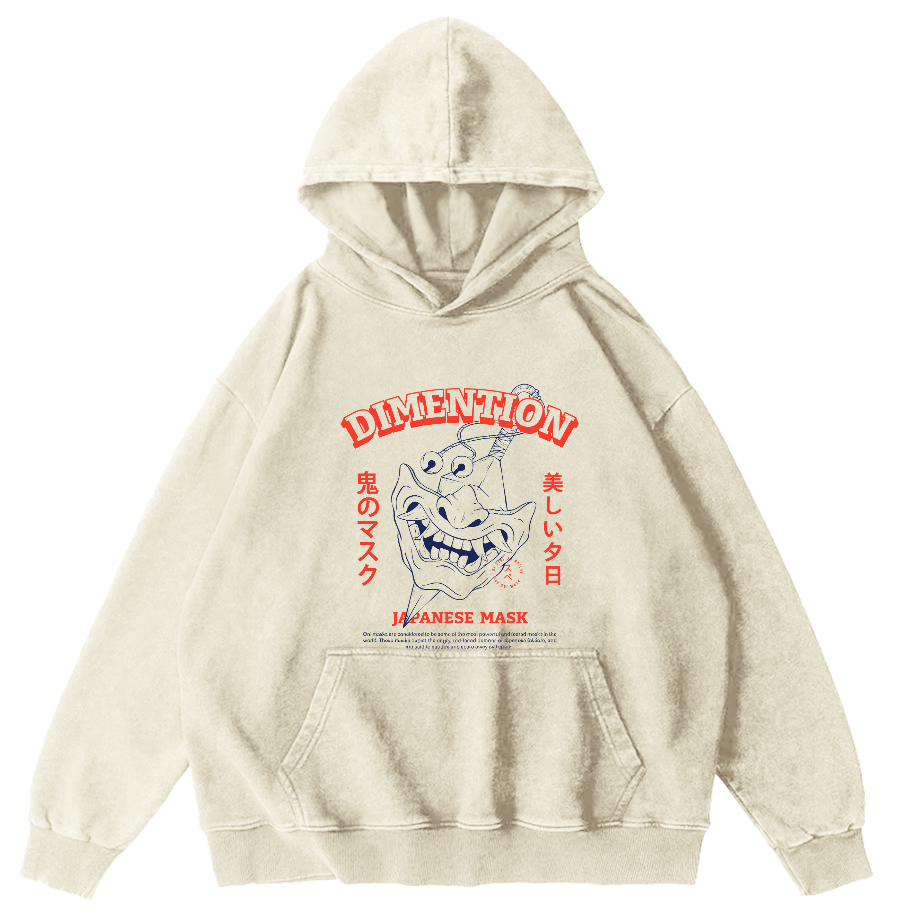 Japanese Culture Vintage Distressed Hoodie-Zazasy