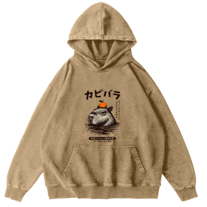 Japanese Mouse Pattern Vintage Distressed Hoodie-Zazasy