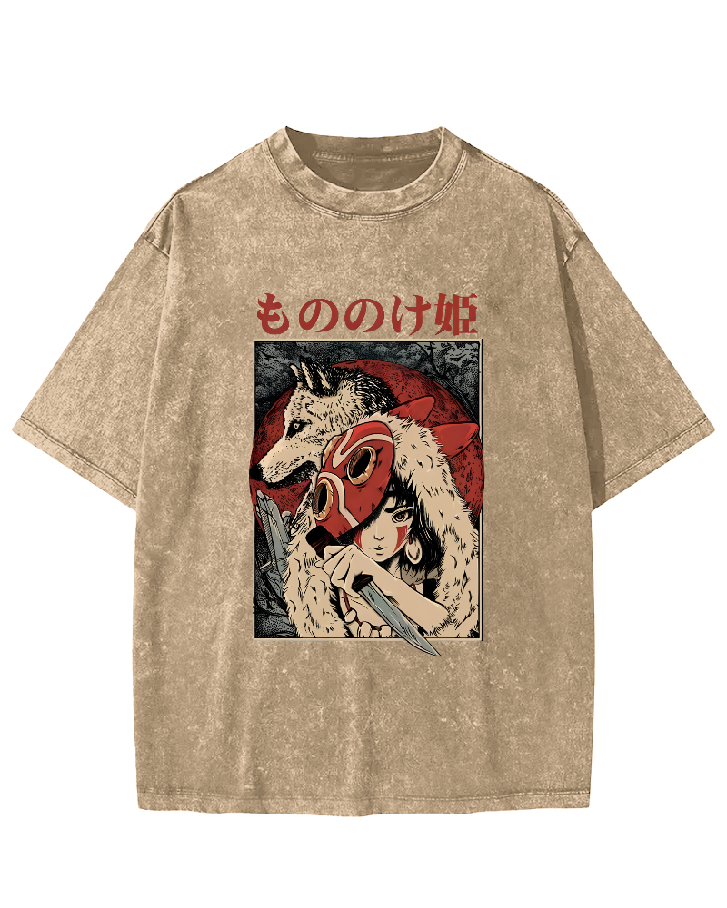 Anime Pattern Japanese Style Vintage Distressed T-shirt-Zazasy