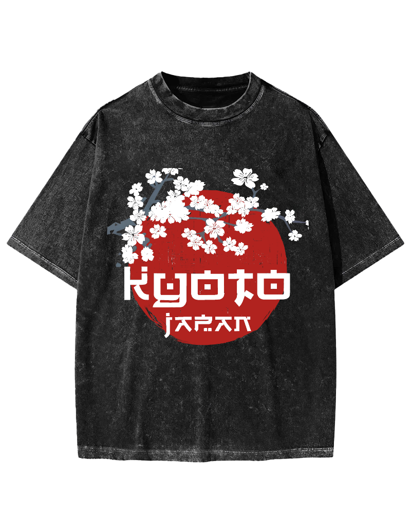 Cerasus Yedoensis  Vintage Washed T-shirt-Zazasy