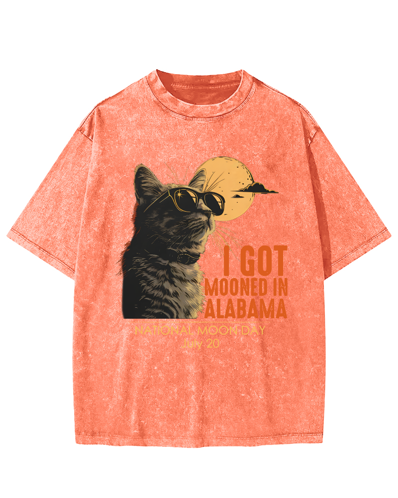 I Got Moonde In Alabama Vintage Washed T-shirt-Zazasy
