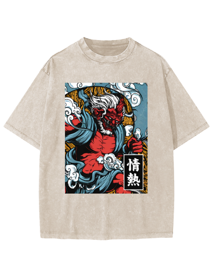 Passionate Japanese Text Vintage Distressed T-shirt-Zazasy