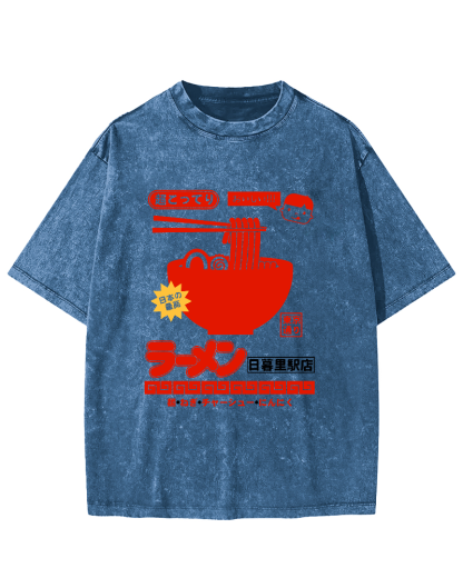 Tokyo Lamian Noodles Vintage Washed T-shirt-Zazasy