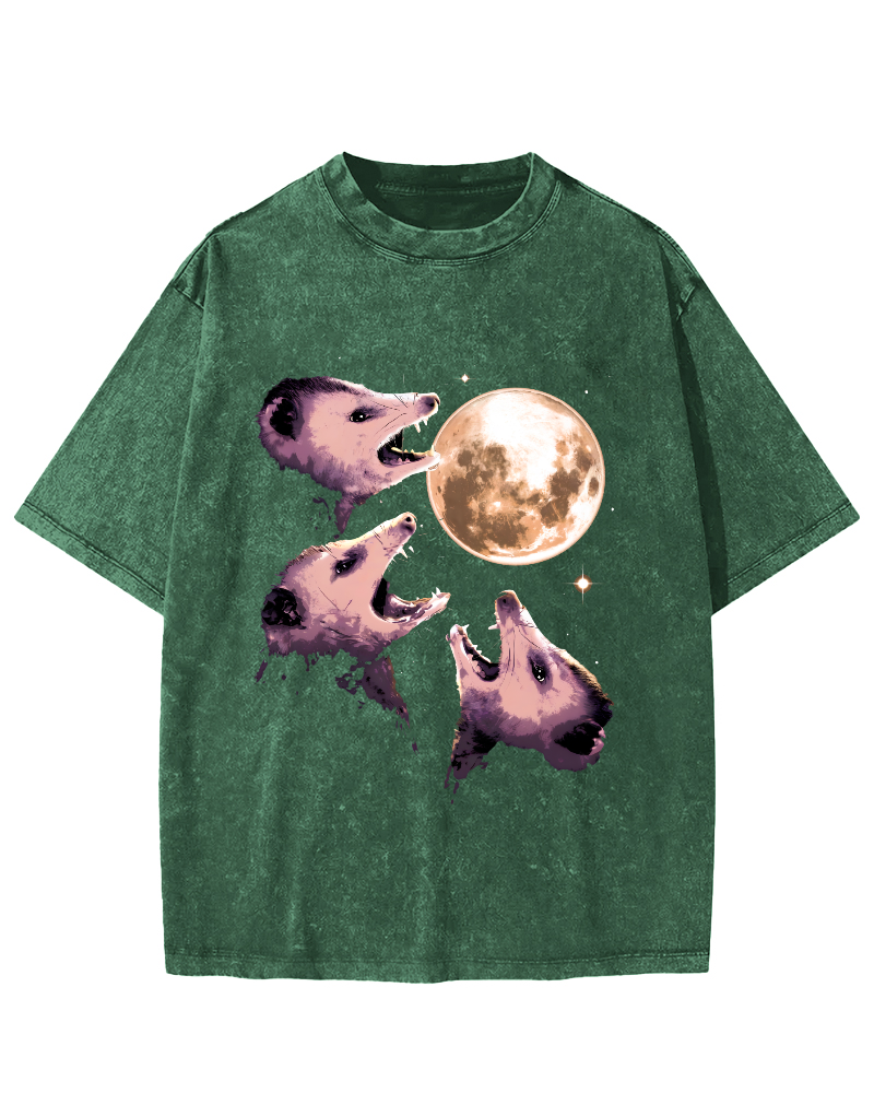 The Mouse Under The Night Vintage Distressed T-shirt-Zazasy