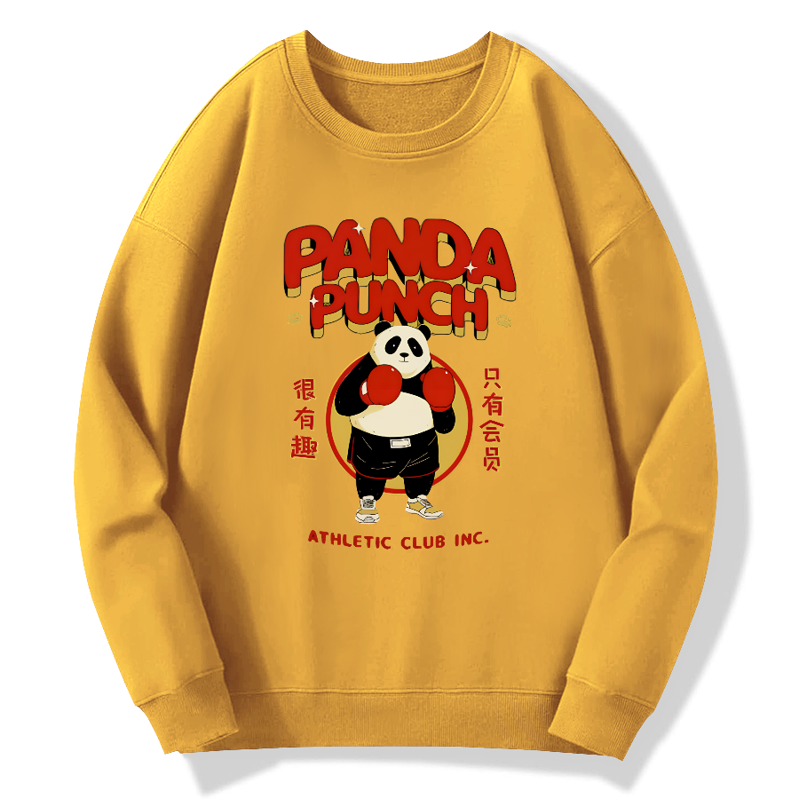 Panda Boxing Sports Club Cotton Pullover Sweatshirt