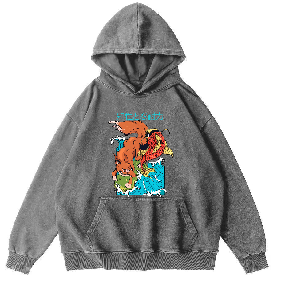 Intellectual Endurance Vintage Distressed Hoodie-Zazasy