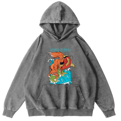 Intellectual Endurance Vintage Distressed Hoodie-Zazasy