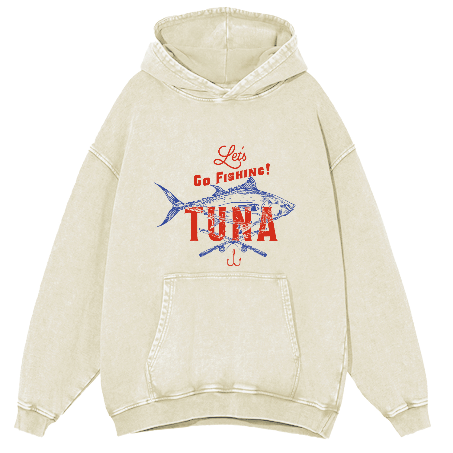 Sea fishing tuna Japanese washed hoodie-Zazasy