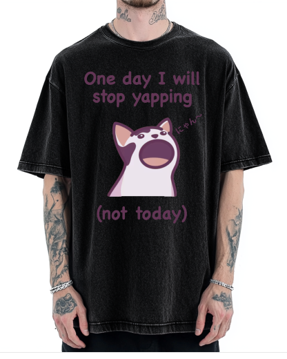 Yapping Cat Vintage Washed T-shirt