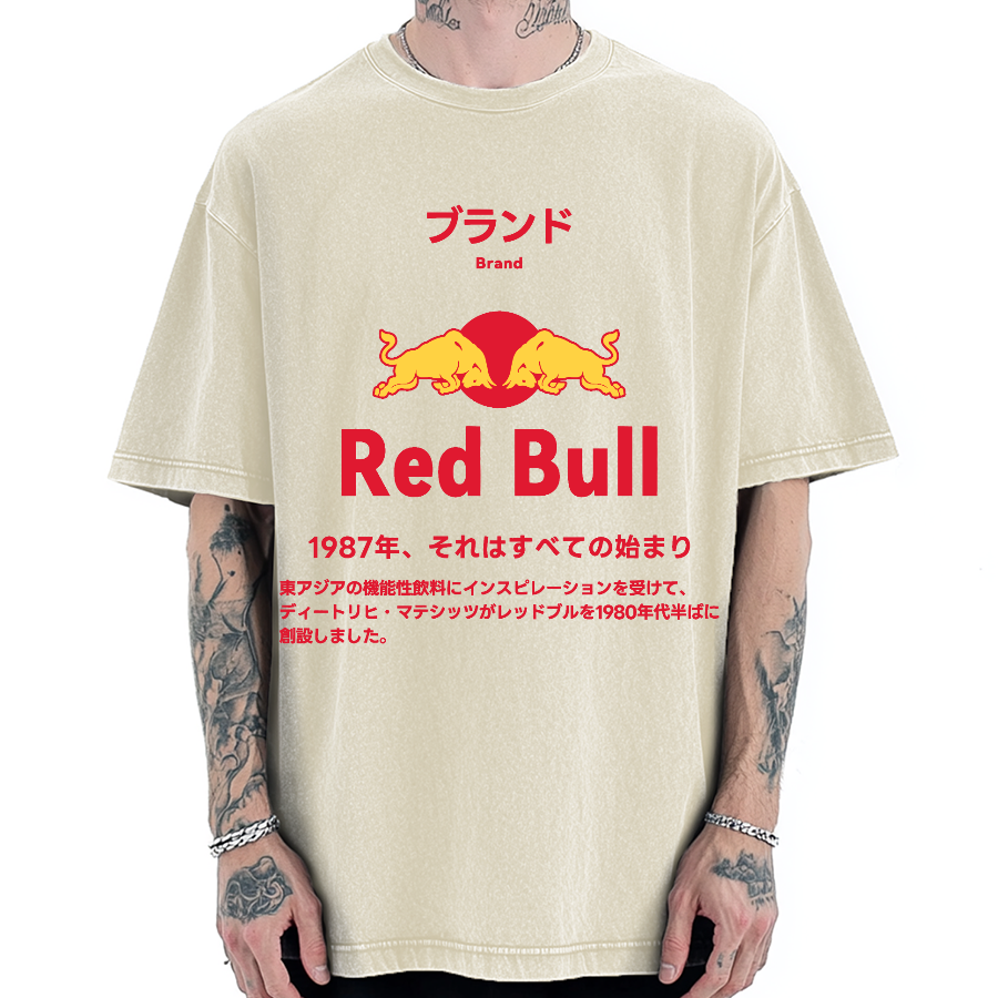 Red Bull Vintage Wash Japanese Design Vintage Washed T-shirt