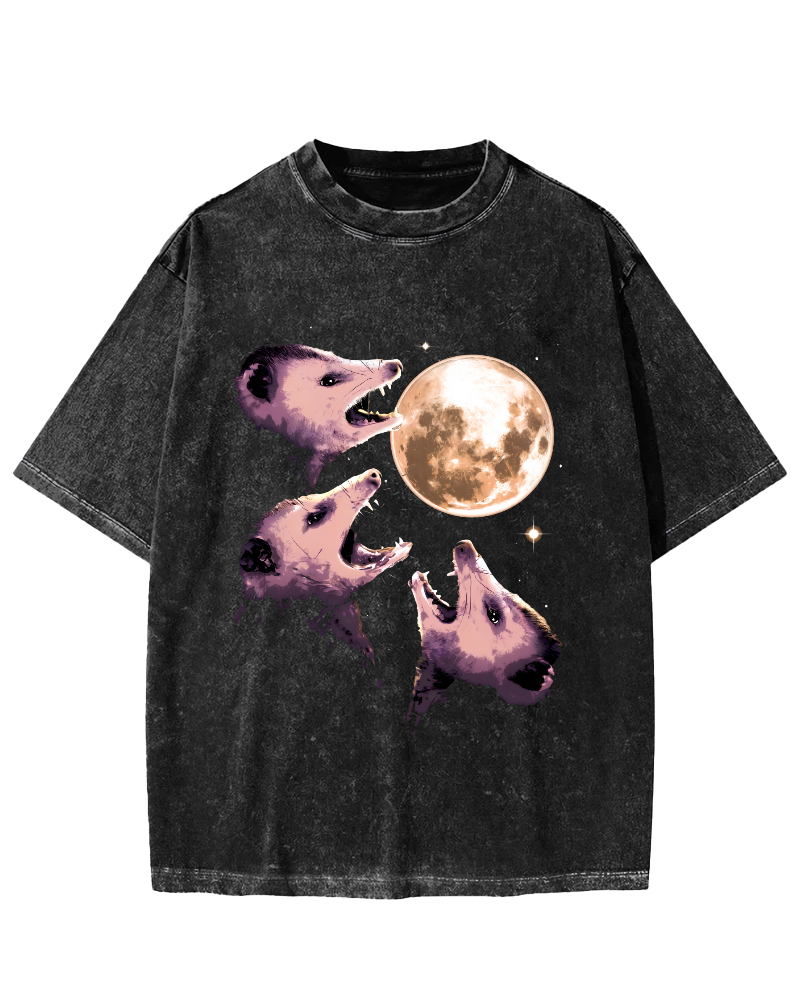 The Mouse Under The Night Vintage Distressed T-shirt-Zazasy