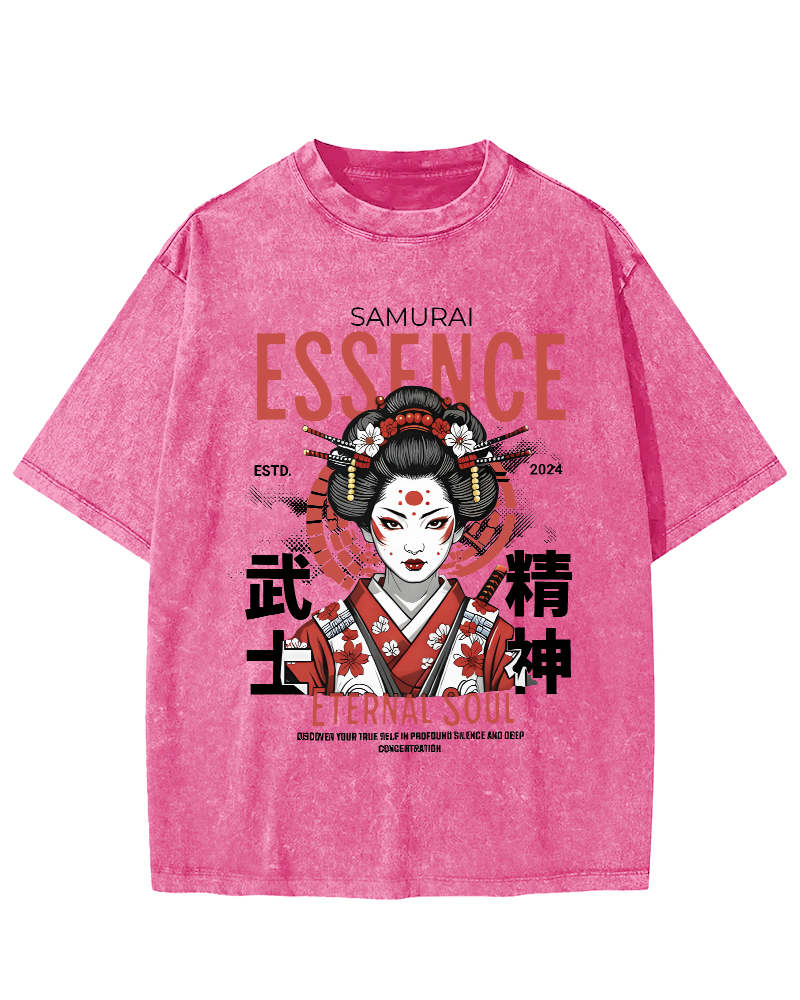 Samurai Spirit Japanese Vintage Distressed T-shirt-Zazasy