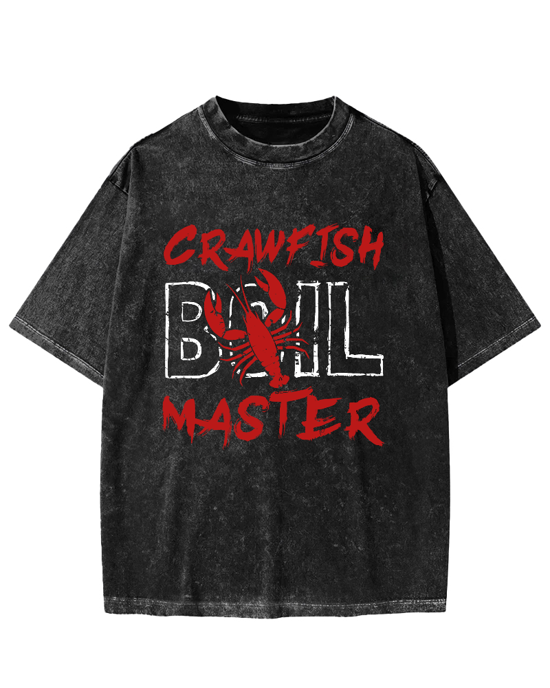 Crawfish Master Japanese Vintage Washed T-shirt-Zazasy